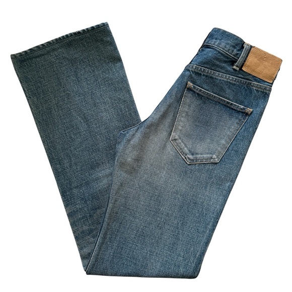 CELINE Designer Flared Surf High Waisted Jeans In Blue Union Wash Denim - Picture 11 of 11